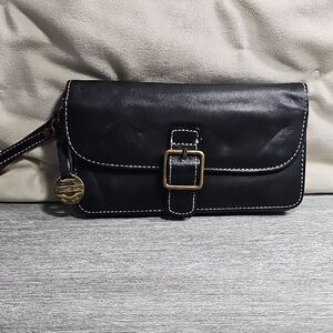 VINTQGE Travelon Black Clutch with Gold Accent